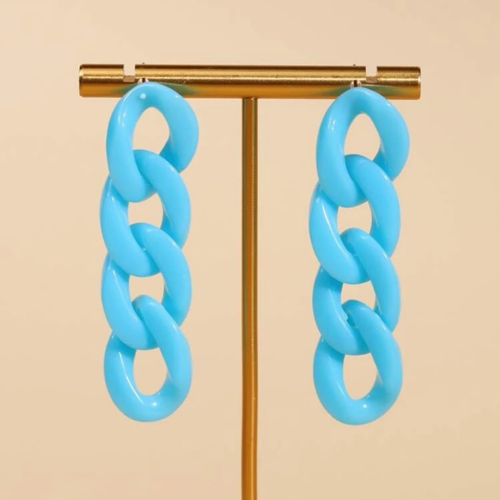 ⭐️ Awesome Bright Pastel Chainlink Stud Tassel Earrings ⭐️
